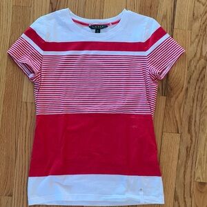 Ralph Lauren Striped Red and White Tee
